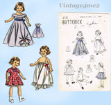 1940s Vintage Butterick Sewing Pattern 4732 Cute 14 Inch Little Girl Doll Clothes Set
