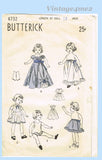 1940s Vintage Butterick Sewing Pattern 4732 Cute 18 Inch Little Girl Doll Clothes Set