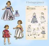 1940s Vintage Butterick Sewing Pattern 4732 Cute 18 Inch Little Girl Doll Clothes Set