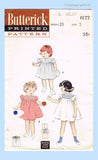 1950s Vintage Butterick Sewing Pattern 6177 Sweet Easy Baby Girls Dress Sz 1 UNCUT