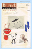 Butterick 6764: 1950s Cute Misses Slippers Travel & Gift Set Vintage Sewing Pattern
