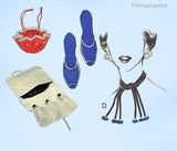 Butterick 6764: 1950s Cute Misses Slippers Travel & Gift Set Vintage Sewing Pattern