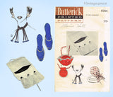 Butterick 6764: 1950s Cute Misses Slippers Travel & Gift Set Vintage Sewing Pattern