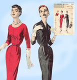 Butterick 7505: 1950s Uncut Misses Slender Dress 32 B Vintage Sewing Pattern