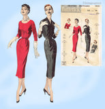 Butterick 7505: 1950s Uncut Misses Slender Dress 32 B Vintage Sewing Pattern