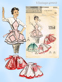 1950s Original Vintage Butterick Pattern 8337 Easy Misses Full Bib Party Apron
