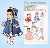 Butterick 8351: 1950s Cute 8in Diminutive Doll Clothes Set Vintage Sewing Pattern