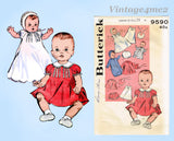 1950s Vintage Butterick Sewing Pattern 9590 Cute 16 Inch Baby Doll Clothes Set