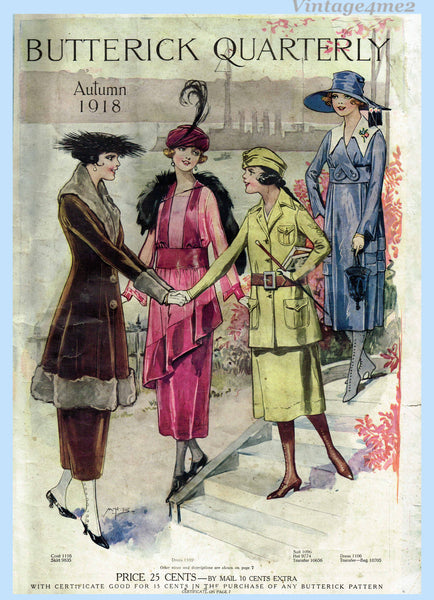 1910s Butterick Autumn 1918 Quarterly Sewing Pattern Catalog 74 pgs Digital Download