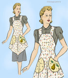 Mail Order 1491: 1940s Farm Kitchen Apron  Vintage Sewing Pattern Plus Size 42 Bust