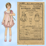 Butterick 1093: 1920s Rare Baby Girls Bloomer Dress Sz 2 Vintage Sewing Pattern