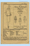 Original 1927 Butterick Pattern No. 1346 - Straight-Line Coat