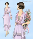1920s Vintage Butterick Sewing Pattern 1913 Misses Dress w Drape Over Tunic 36 B