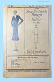 Butterick 2234: 1920s Uncut Misses Flapper Dress Sz 35 B Vintage Sewing Pattern