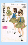 1960s Original Vintage Butterick Pattern 2861 Cute Toddler Girls 3 Piece Suit Sz 5