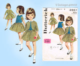 1960s Original Vintage Butterick Pattern 2861 Cute Toddler Girls 3 Piece Suit Sz 5