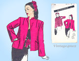 Butterick 3150: 1940s Chic Uncut Misses Evening Jacket 36B Vintage Sewing Patter