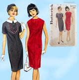 Butterick 3171: 1960s Classic Misses Sheath Dress Sz 34 B Vintage Sewing Pattern