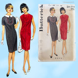 Butterick 3171: 1960s Classic Misses Sheath Dress Sz 34 B Vintage Sewing Pattern