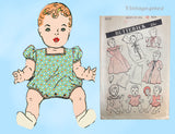 1940s Vintage Butterick Sewing Pattern 3230 WWII Baby Doll Clothes Set 18 inch