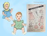 1940s Vintage Butterick Sewing Pattern 3230 WWII Baby Doll Clothes Set 18 inch