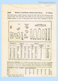 Butterick Pattern 3422 Envelope Back