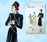 Butterick 3912: 1940s Uncut Misses Street Dress Sz 36 B Vintage Sewing Pattern