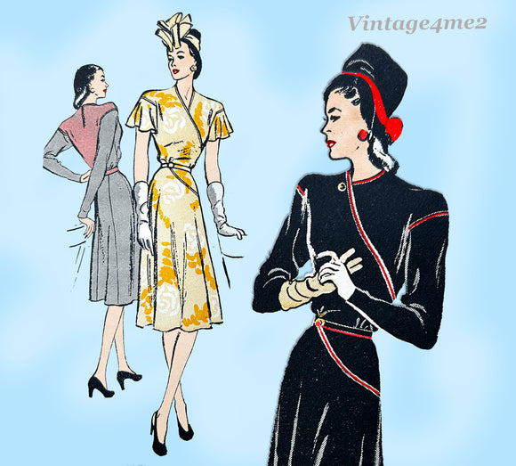 Butterick 3912: 1940s Uncut Misses Street Dress Sz 36 B Vintage Sewing Pattern