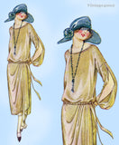 1920s Vintage Butterick Sewing Pattern 4032 Rare Misses Draped Dress Sz 37 B