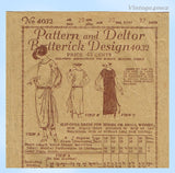 1920s Vintage Butterick Sewing Pattern 4032 Rare Misses Draped Dress Sz 37 B