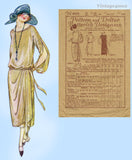 1920s Vintage Butterick Sewing Pattern 4032 Rare Misses Draped Dress Sz 37 B