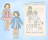 1930s Original Vintage Butterick Sewing Pattern 447 Cute 24 in Doll Clothes Set