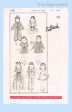 1930s Vintage Butterick Sewing Pattern 456 Sweet 18in Little Girl Doll Clothes Set