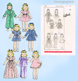 1930s Vintage Butterick Sewing Pattern 456 Sweet 18in Little Girl Doll Clothes Set