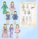 1930s Vintage Butterick Sewing Pattern 456 Sweet 20in Little Girl Doll Clothes Set
