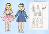 1930s Vintage Butterick Sewing Pattern 456 Sweet 24in Little Girl Doll Clothes Set