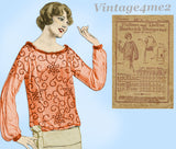 Butterick 4624: 1920s Misses Post Edwardian Blouse 34B Vintage Sewing Pattern