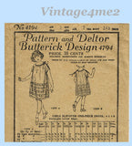Butterick 4764: 1920s Rare Little Girls Party Dress Sz 7 Vintage Sewing Pattern