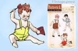 1950s Vintage Butterick Sewing Pattern 5548 Baby Boys Romper and Shirt Size 2