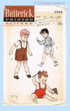 1950s Vintage Butterick Sewing Pattern 5548 Baby Boys Romper and Shirt Size 2