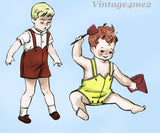 1950s Vintage Butterick Sewing Pattern 5548 Baby Boys Romper and Shirt Size 2