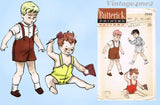1950s Vintage Butterick Sewing Pattern 5548 Baby Boys Romper and Shirt Size 2