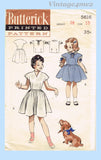 Butterick 5616: 1950s Little Girls Jumper Dress & Blouse Vintage Sewing Pattern