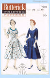 1950s Vintage Butterick Sewing Pattern 7203 Uncut Misses Quick & Easy Dress 32 B
