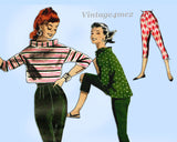 Butterick 7557: 1950s Uncut Misses Top & Peddle Pushers 36 B Vintage Sewing Pattern