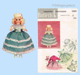 1950s Vintage Butterick Sewing Pattern 7565 Cute 21 Inch Little Girl Doll Clothes Set