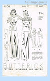 Butterick 7709: 1930s Misses 2 Piece Pajamas Sz 38 B Vintage Sewing Pattern