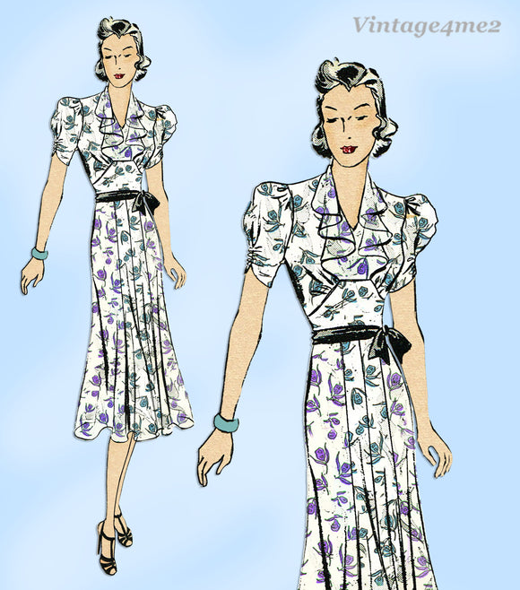 Butterick 7900: 1930s Uncut Misses Street Dress Sz 42 B Vintage Sewing Pattern