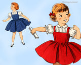 1950s Vintage Butterick Sewing Pattern 8283 Cute Toddler Girls Dress Size 3