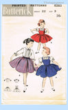 Original circa 1957 Butterick Pattern No. 8283 - Girls' Jumper, Skirt and Blouse